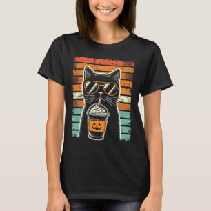 Trick or Tree Black Cat Hipster Funny Halloween B T-Shirt