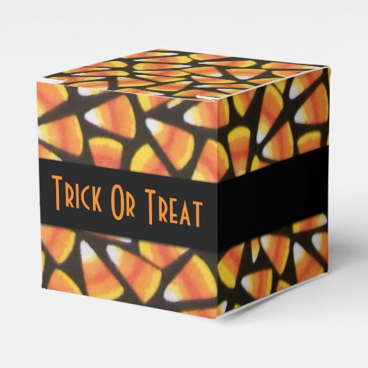 "Trick or Tree Candy Corn Cube Favor" Geschenkschachtel (Vorderseite)