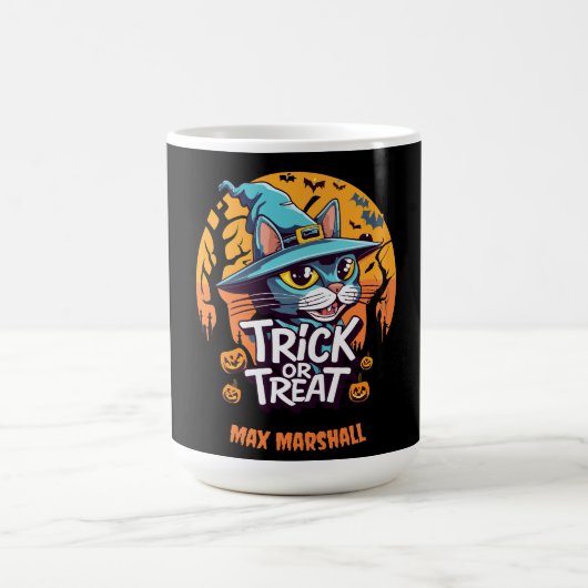 Trick or Tree Cat - Creepy Crawlies Orange Black Kaffeetasse (Mittel)
