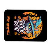 Trick or Tree Cat - Creepy Crawlies Orange Black Magnet (Horizontal)