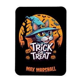 Trick or Tree Cat - Creepy Crawlies Orange Black Magnet