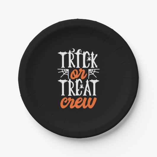 Trick or Tree Crew Funny Niedlich Moon Beängstigen Pappteller (Vorderseite)
