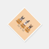 Trick or Tree French Bulldogs Pumpkin Serviette (Ecke)