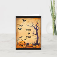 Trick or Tree Halloween Grußkarte