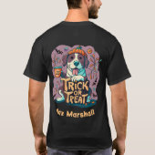 Trick or Tree Hund - Nachtschwärmer Violett Schwar T-Shirt (Rückseite)