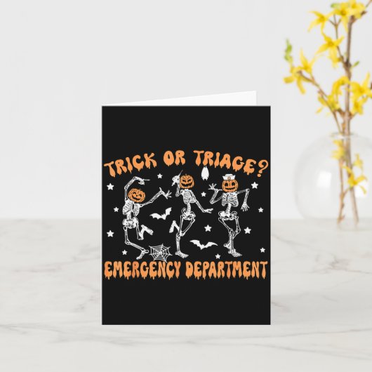 Trick Or Triage Emergency Department Er Skeleton H Karte (Gelbe Blume)