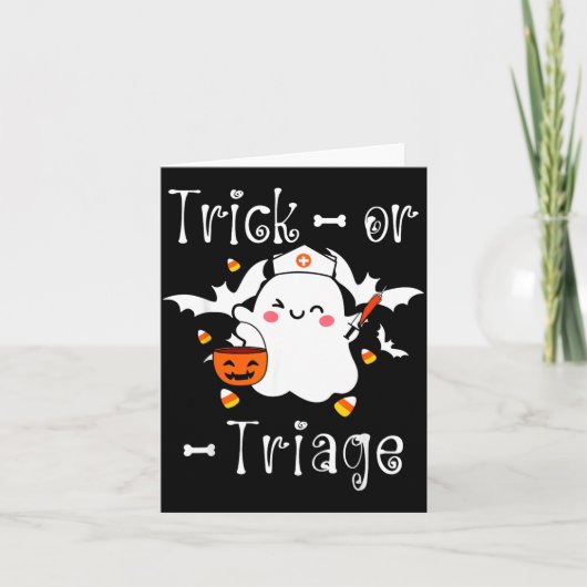 Trick Or Triage Triage-Krankenschwester Geist Hall Karte (Vorderseite)