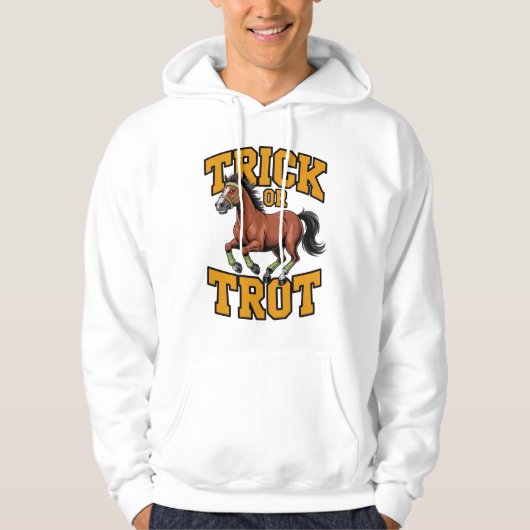 Trick or Trot Horse Design for Equestrian Fans Hoodie (Vorderseite)