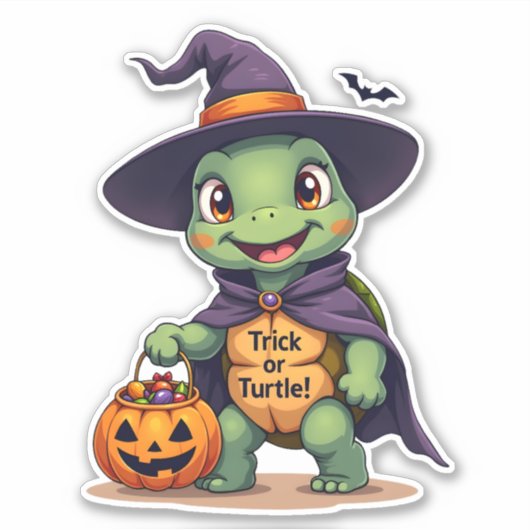 Trick-or-Turtle Aufkleber (Vorderseite)