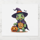 Trick-or-Turtle Schaumweinetikett (Einzelnes Label)