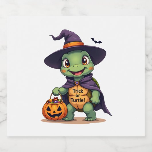 Trick-or-Turtle Schaumweinetikett (Einzelnes Label)
