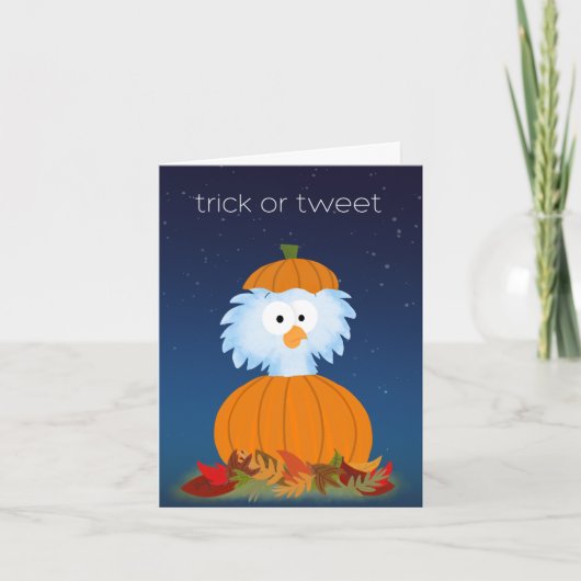 Trick or "Tweet" Halloween-Vogelkarte Karte (Vorderseite)