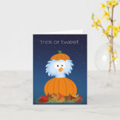 Trick or "Tweet" Halloween-Vogelkarte Karte (Gelbe Blume)