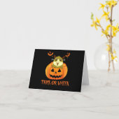 Trick or Wheunny Halloween Pumpkin Guinea Pig Karte (Gelbe Blume)