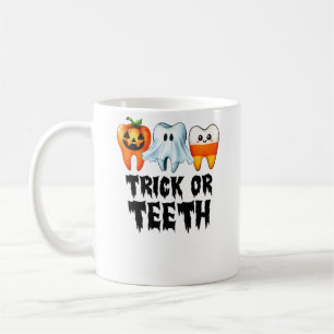 Trick or Zähne Halloween zahnärztliche Kostüme Kaffeetasse