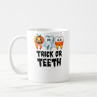 Trick or Zähne Halloween zahnärztliche Kostüme Kaffeetasse
