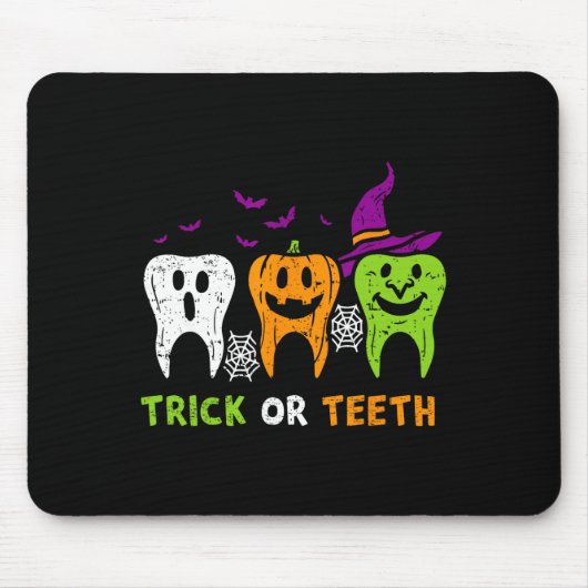 Trick or zeth Funny Dental Squad Halloween Dentis Mousepad (Vorne)
