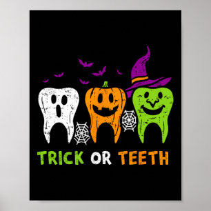 Trick or zeth Funny Dental Squad Halloween Dentis Poster