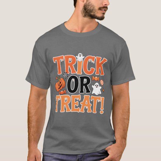 Trick orreat Halloween Retro T-Shirt (Vorderseite)