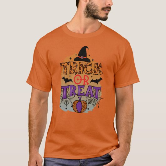 Trick Orreat Pumpkin Halloween lustig T-Shirt (Vorderseite)