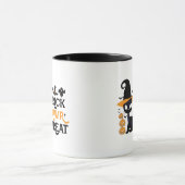 Trick Rawr Leckerei Black Cat Hexen Halloween Tasse (Zentrum)