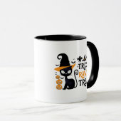 Trick Rawr Leckerei Black Cat Hexen Halloween Tasse (VorderseiteRechts)