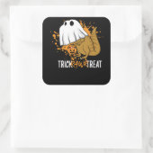 Trick Rawr Leckerei Halloween T Rex Dinosaur Ghost Quadratischer Aufkleber (Tasche)