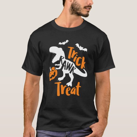 Trick Rawr Leckerei Halloween Trick oder Trex Tee  (Vorderseite)