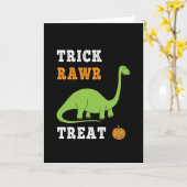 Trick Rawr Leckerei Niedlich Halloween Brontosauru Karte (Gelbe Blume)