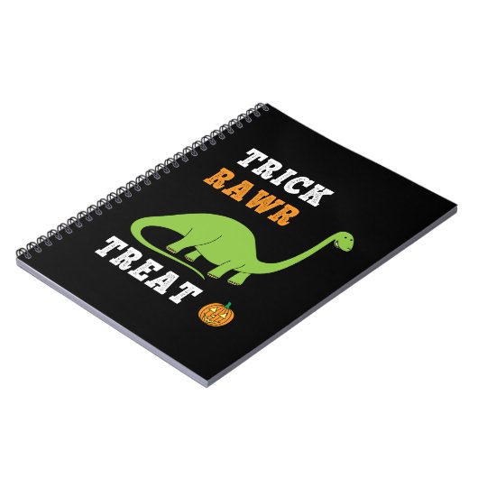 Trick Rawr Leckerei Niedlich Halloween Brontosauru Notizblock (Linke Seite)