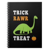 Trick Rawr Leckerei Niedlich Halloween Brontosauru Notizblock (Vorderseite)