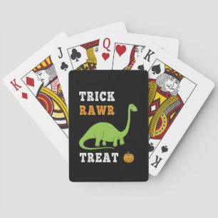 Trick Rawr Leckerei Niedlich Halloween Brontosauru Spielkarten