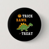 Trick Rawr Leckerei Niedlich Halloween Stegosaurus Button (Vorderseite)