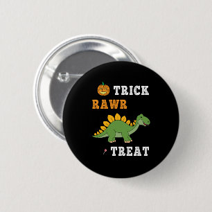 Trick Rawr Leckerei Niedlich Halloween Stegosaurus Button