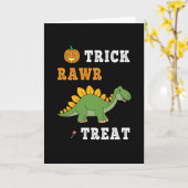 Trick Rawr Leckerei Niedlich Halloween Stegosaurus Karte (Gelbe Blume)