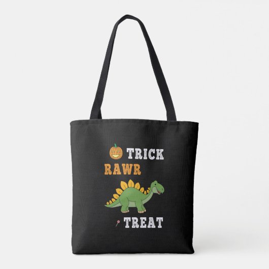 Trick Rawr Leckerei Niedlich Halloween Stegosaurus Tasche (Rückseite)