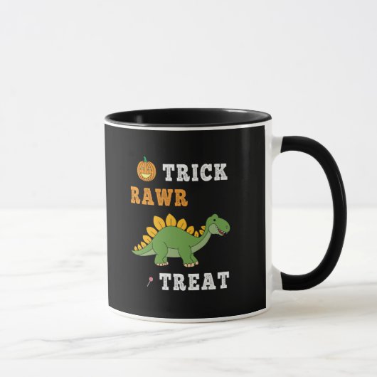 Trick Rawr Leckerei Niedlich Halloween Stegosaurus Tasse (Rechts)