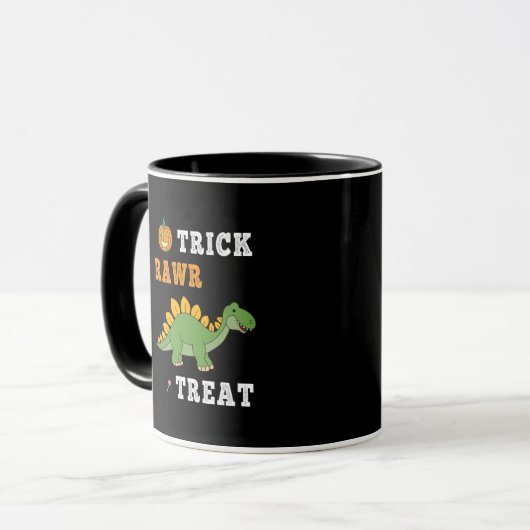 Trick Rawr Leckerei Niedlich Halloween Stegosaurus Tasse (Vorderseite Links)