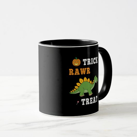 Trick Rawr Leckerei Niedlich Halloween Stegosaurus Tasse (VorderseiteRechts)