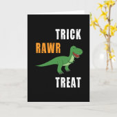 Trick Rawr Leckerei Niedlich Halloween Tyrannosaur Karte (Gelbe Blume)