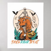 Trick Rawr Leckerei T Rex Dinosaur Skeleton Hallow Poster (Vorne)