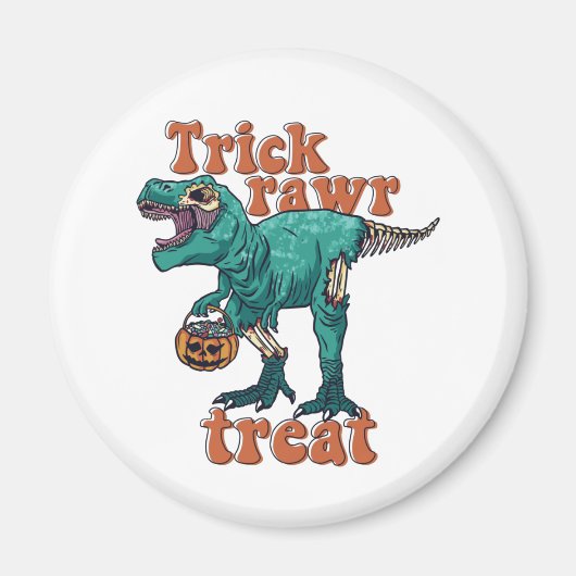 Trick Rawr Leckerei Zombie T Rex Halloween Dinosau Magnet (Vorne)