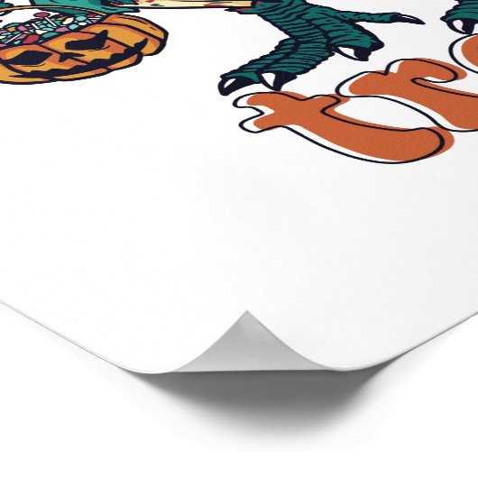 Trick Rawr Leckerei Zombie T Rex Halloween Dinosau Poster (Ecke)