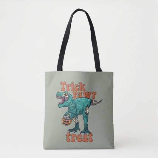 Trick Rawr Leckerei Zombie T Rex Halloween Dinosau Tasche (Vorderseite)