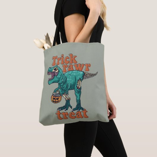 Trick Rawr Leckerei Zombie T Rex Halloween Dinosau Tasche (Von Nahem)
