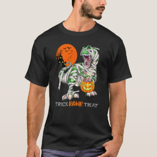 Trick Rawr Treat Mummy Dinosaur Rex Halloween Pump T-Shirt