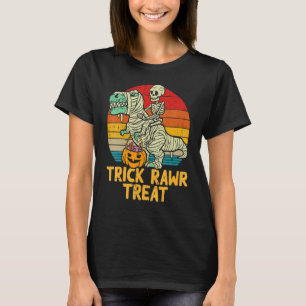 Trick Rawr Treat Skelett Dino Kleinkind Jungen Hal T-Shirt