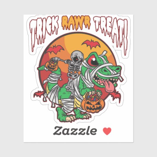 Trick Rawr Treat Spooky Halloween Dinosaur Aufkleber (Blatt)