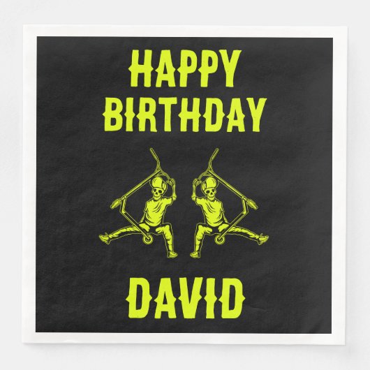 Trick Scooter Rider Birthday Serviette (Vorderseite)