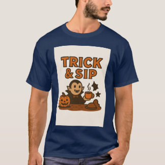 Trick Sip Halloween Kuschel Freunde T-Shirt